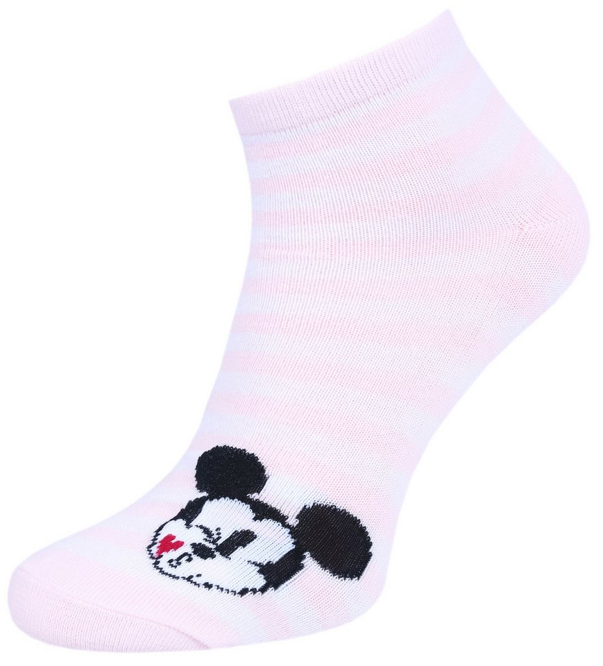 Sarcia.eu Haussocken Pinke gestreifte Socken Füßlinge Mickey Maus Disney 39-42 EU von Sarcia.eu