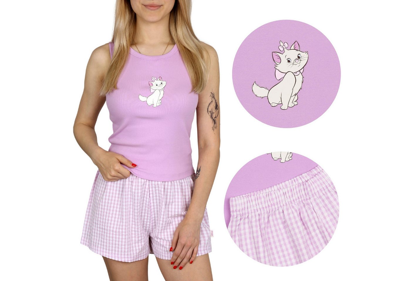 Sarcia.eu Schlafanzug Aritstocats Marie Disney Frauen Sommer Pyjama mit Trägern, Baumwolle S von Sarcia.eu