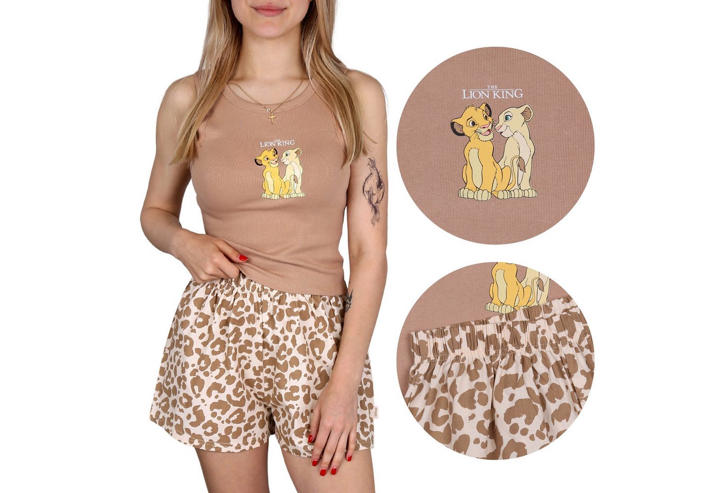 Sarcia.eu Schlafanzug Der König der Löwen Disney Damen Sommer Pyjama aus Baumwolle L von Sarcia.eu