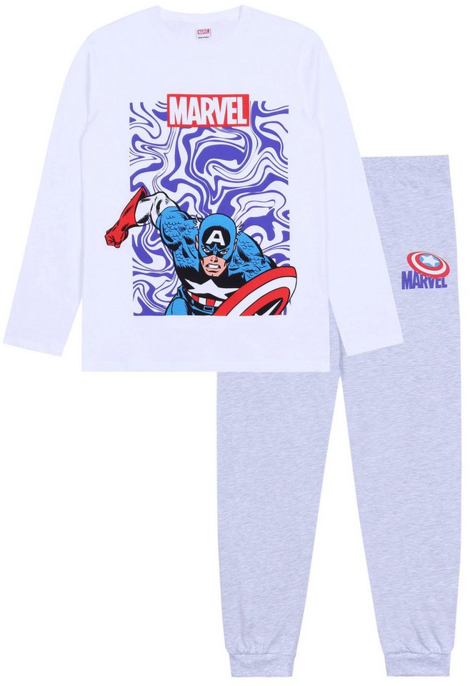 Sarcia.eu Schlafanzug Weiß-graues Pyjama/Schlafanzug für Herren MARVEL COMICS XL von Sarcia.eu