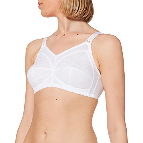 Sassa Damen Schalen BH, Soft-BH Jacquard Einfarbig, Gr. 95C (Herstellergröße:95C), Weiß (Weiß 00100) von Sassa