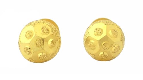 Ohrringe aus 18 Karat echtem, zertifiziertem feinem Gelbgold, göttliches Design, Gelbgold, Kein Edelstein von Satfale Jewellers