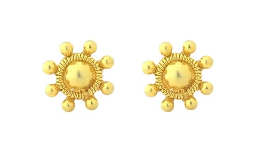 Ohrringe aus 18 Karat echtem zertifiziertem feinem Gelbgold, klassisches Design, Gelbgold, Kein Edelstein von Satfale Jewellers