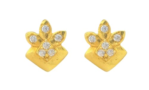 Ohrringe aus 18 Karat echtem zertifiziertem feinem Gelbgold, klassisches Design, Gelbgold, Kein Edelstein von Satfale Jewellers