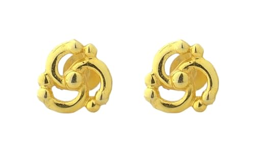 Ohrringe aus 18 Karat echtem zertifiziertem feinem Gelbgold, schönes Design, Gelbgold, Kein Edelstein von Satfale Jewellers