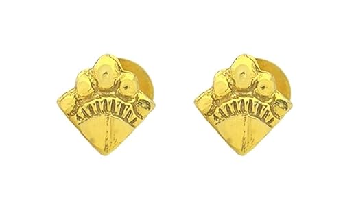 Ohrringe aus 18-karätigem Echt-zertifiziertem feinem Gelbgold, schönes Design, Gelbgold, Kein Edelstein von Satfale Jewellers