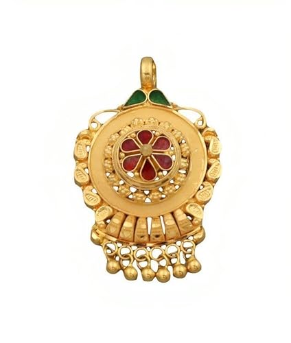 Satfale Jewellers 22K/18K echt zertifiziert Geldstrafe Gelb Gold Elegant Mangalsutra-Anhänger von Satfale Jewellers