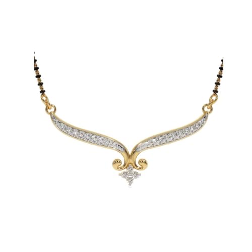 Satfale Jewellers 22K/18K echt zertifiziert Geldstrafe Gelb und Weiß Gold Göttlicher CZ Mangalsutra-Anhänger von Satfale Jewellers