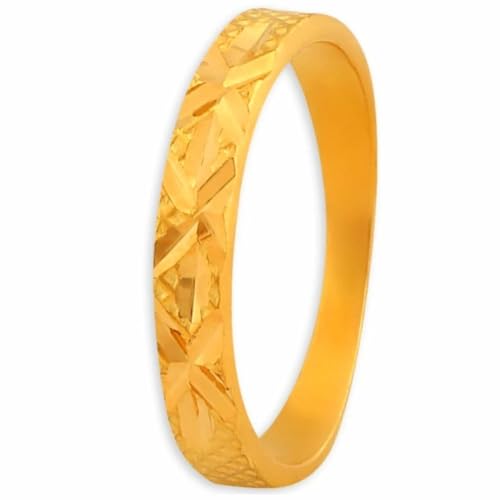 Satfale Jewellers Massives 22K/18K Fein Gelb Gold-zertifiziert Frauen und Mädchen Band Ring von Satfale Jewellers