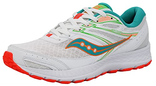 Saucony Cohesion 13 Damen-Laufschuh, Weiß | Grün | Koralle, 42 EU von Saucony