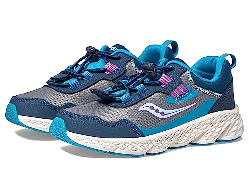 Saucony Girl's Wind Shield 3.0 (Little Kid/Big Kid) Navy/Grey/Turquoise 12 Little Kid M von Saucony