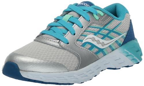 Saucony Windalternativer Verschluss für Kinder, Türkis/Silber, 11 US Little Kid von Saucony