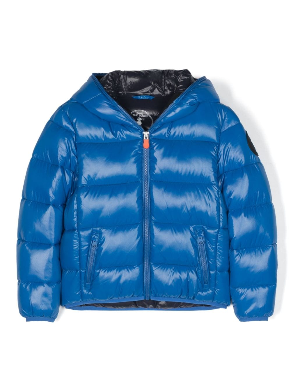 Save The Duck Kids Gefütterte Kapuzenjacke mit Logo - Blau von Save The Duck Kids