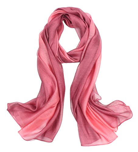 Sawekin Damen Schal Stola Halstuch Sommerschals Farbverlauf Stola Für Abendkleid Festlich Hochzeit Braut Seidenschal/Baumwolle Schal Ganzjährig, Rosa, Einheitsgröße von Sawekin