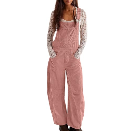 Jumpsuit für Damen, Cord-Latzhose, verstellbarer Riemen, Strampler, Tasche, Damen-Latzhose, weites Bein, einfarbig, Arbeitskleidung, lässiges Outfit, Activewear, Damen-Overall, Übergröße, Jumpsuit, 1 Jumpsuit für Damen, Cord-Latzhose, verstellbarer Riemen, Strampler, Tasche, Damen-Latzhose, weites Bein, einfarbig, Arbeitskleidung, lässiges Outfit, Activewear, Damen-Overall, Übergröße, Jumpsuit, 1 von Saxrel