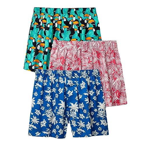 3er Pack Herren Schlafanzughose Hose Shorts kurz, Baumwolle unterwäsche Boxershorts Nachtwäsche Trunk Pyjamahose Bequem Elastik-Bund Schlafen Underwear Loungehose Plaid Men's Boxers von Saymany