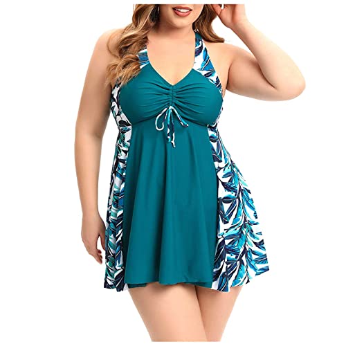 Damen Übergröße Tankini Bauchweg Tankini Set Zweiteiliger Badeanzug Zweiteiler Tankinis mit Muster Lang Oberteile Und Badeshorts Badeanzug Beachwear Zweiteiler für Frauen von Saymany