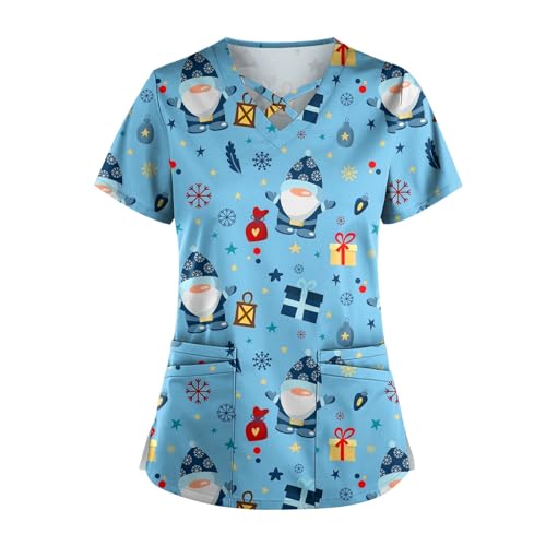 Kasack Damen, Pflege Ugly Christmas Shirt Kasacks Damen Kasacks Damen Pflege, Tshirt Weihnachten Damen Damenhose Weiß Kasacks Damen Pflege Große Größen Weihnachtspullover Familie Set（2-Blue,M von Saymany