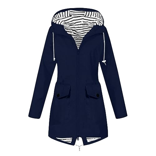 Regenjacke Herren Wasserdicht Atmungsaktiv, Sweatjacke Mädchen Trachtenjacke Damen, Sweatshirt Jacke Damen Mit Kapuze Sweatjacke Damen Fahrradjacke Damen, Regenjacke Damen Schwarz（3-Navy,M) von Saymany