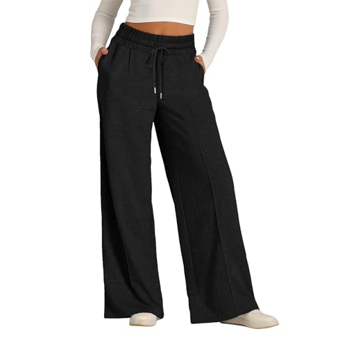 Sporthose Damen Lässige Hose Y2k Baggy Hosen Damen Damen Outdoorhose Laufhose Damen Lang Baggy Hose Damen Jogginghose Damen Weites Bein Sporthose Damen Große Größen Sporthose Damen Kurz(Schwarz,XXL) von Saymany