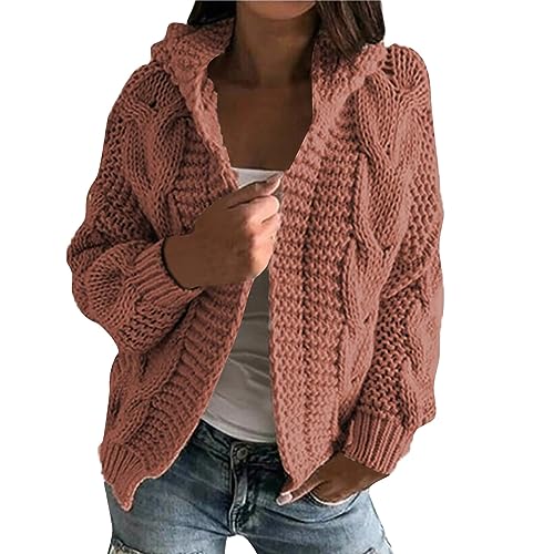 Strickmantel Damen Strickmantel Lang Cardigan Damen Elegant Strickmantel Lang Damen Cardigan Damen Kurz Strickjacke Kurz Pullover & Strickjacken Für Damen Rote Strickjacke Damen(2-Watermelon Red,3XL) von Saymany