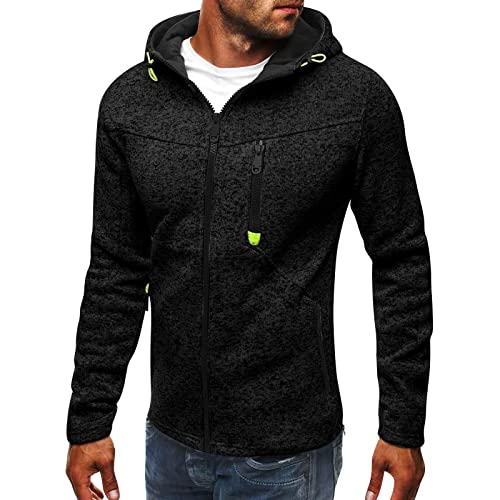 Sweatjacke Herren Hoodie mit Reißverschluss Kapuzen Sweatjacke Herren mit Kapuze Solid Herren Sweatjacke Fleecejacke Herren Kapuzenpullover Kapuzenjacke Herren Freizeit Jacke für Winter von Saymany