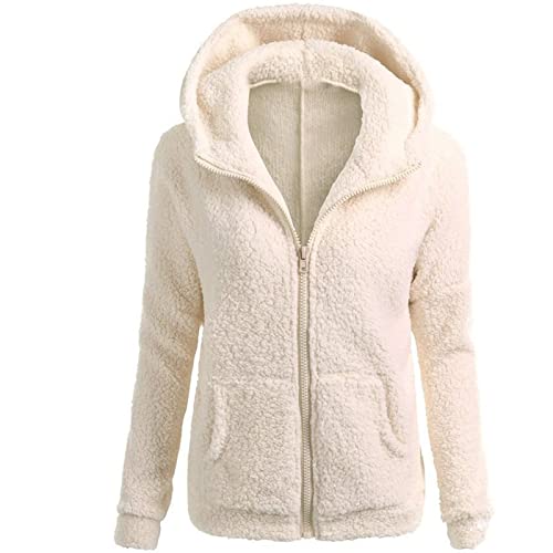 Sweatshirt Jacke Damen Mit Kapuze, Jacke Damen Winter Sweatjacke Damen Mit Kapuze, Teddy Jacke Damen Strickjacke Damen Lang Kuscheljacke Damen Flauschig Winterjacke Mädchen Sportjacke Damen von Saymany