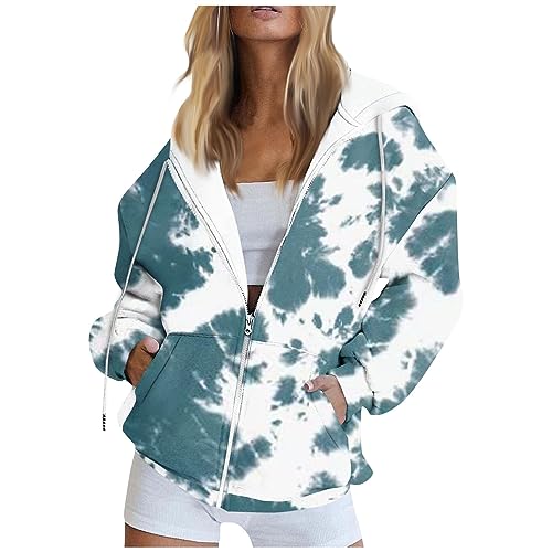 Zip Hoodie Damen Fleecejacke Damen Mit Kapuze Hoodie Damen Oversize Mit Kapuze Sportjacken Für Damen Hoodie Jacke Damen Hoodie Damen Sweatshirt Damen Oversized Hoodie Damen Oversize(1-White,XXL） von Saymany