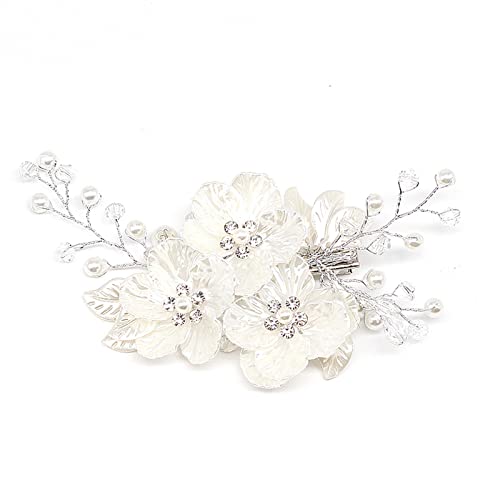 Kristall Perle Blume Haar Clip Kopfschmuck Für Braut Haar Braut Frauen Schmuck Tiara Für Freundin Hochzeit Zubehör Kopfschmuck von Sbyzm