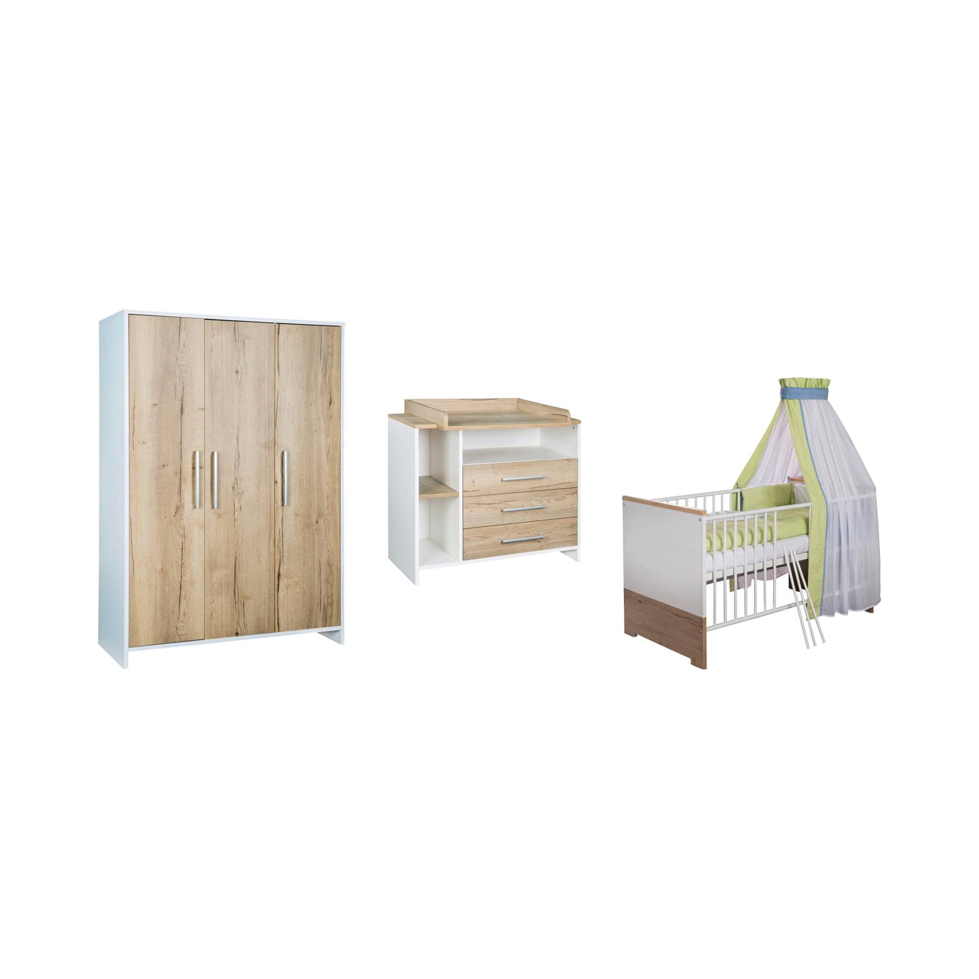 Schardt 3-tlg. Babyzimmer Eco Plus mit 3-türigem Kleiderschrank von Schardt