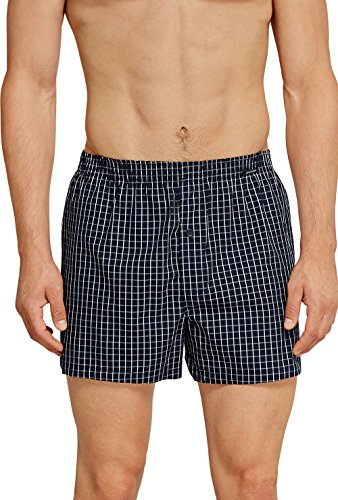 Schiesser Herren Web-Boxer Retroshorts, Blau (dunkelblau 803), 5 von Schiesser