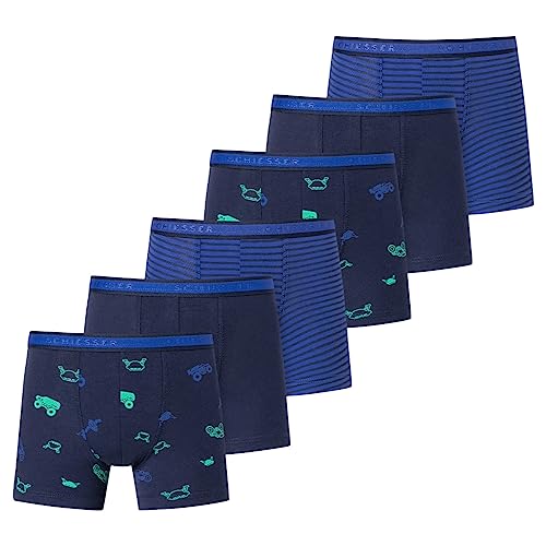 Schiesser - 95/5 Organic Cotton - Retro Short/Pant - 6er Pack (92 Dunkelblau/Blau) von Schiesser