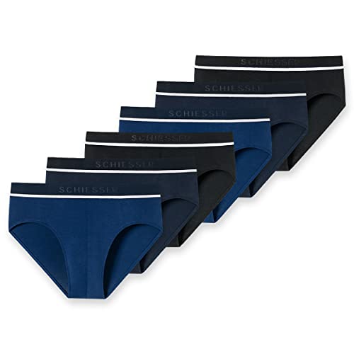 Schiesser - 95/5 Organic Cotton - Rio-Slip/Unterhose - 6er Pack (8 Blau/Schwarz) von Schiesser