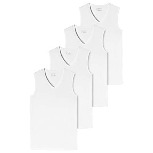 Schiesser - 95/5 - Tank Top mit V-Ausschnitt - 173981-4er Spar-Pack (8 Weiß) von Schiesser