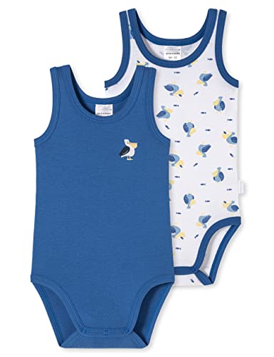 Schiesser Baby-Jungen 2pack Bodies ohne Arm Kleinkind Unterwäsche-Satz, blau weiß Gemustert, 92 von Schiesser