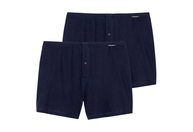 Schiesser Boxershorts weite Boxershorts (2-St., Set) Eingriff, Knopf, Logo, Mehrnadelbund, im 2er Pack von Schiesser