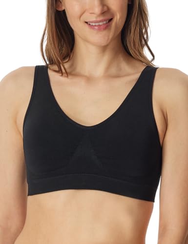 Schiesser Damen Bustier Mit Herausnehmbaren Pads Nahtlos Classic Seamless Sport-BH, Schwarz_181105, XL EU von Schiesser