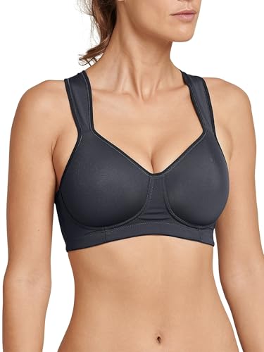 Schiesser Damen Softcup und Stützfunktion Active Sport-BH, anthrazit_161898, 85B von Schiesser