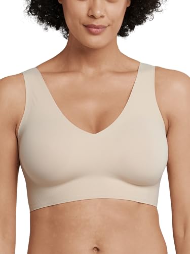 Schiesser Damen Bustier Mit Herausnehmbaren Pads Invisible Soft Sport-BH, Sand_170364, 38 EU von Schiesser