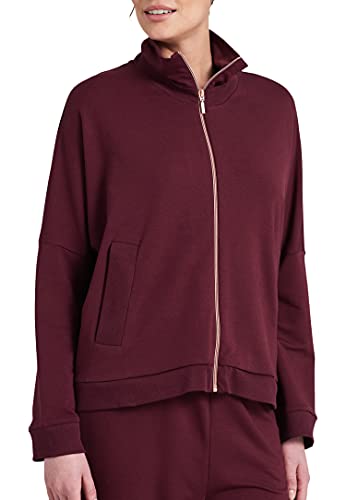 Schiesser Damen Jacke Loungewear Pyjamaoberteil, Burgund, 42 von Schiesser