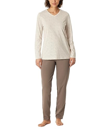 Schiesser Damen Schlafanzug lang Baumwolle-Nightwear Pyjamaset, Taupe_180062, 44 von Schiesser