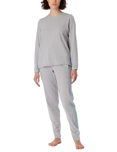 Schiesser Damen Schlafanzug lang Baumwolle-Nightwear Pyjamaset, dunkelgrau-Mel_181242, 38 von Schiesser