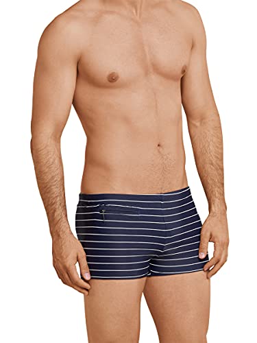 Schiesser Herren Bade-Retro Shorts, Blau (Dunkelblau-Gem. 835), 12 von Schiesser