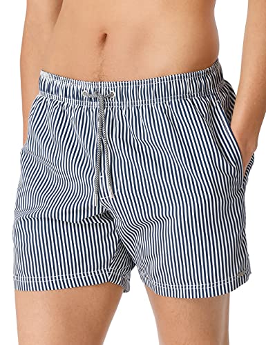 Schiesser Herren Badeshorts Badehose, Blau Gestreift, XL EU von Schiesser