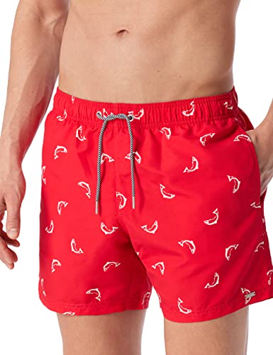 Schiesser Herren Badeshorts Badehose, Rot Gemustert, M EU von Schiesser