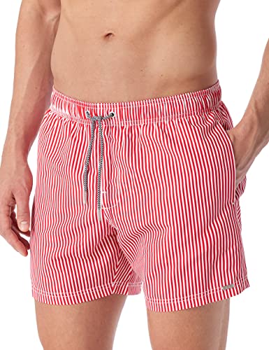 Schiesser Herren Badeshorts Badehose, Rot Gestreift, XL EU von Schiesser