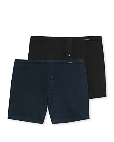 Schiesser Herren Boxershorts 4er Pack - Shorts, Single Jersey, Uni, S-4XL (2X 2er Pack) (Schwarz/Dunkelblau (909), L (Large) - 4-Pack) von Schiesser