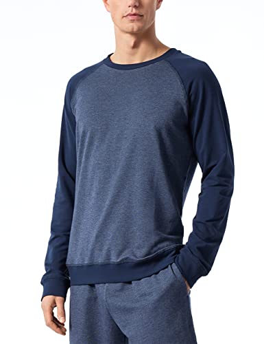 Schiesser Herren Langarmshirt Rundhals Pyjamaoberteil, dunkelblau-gem, 48 von Schiesser