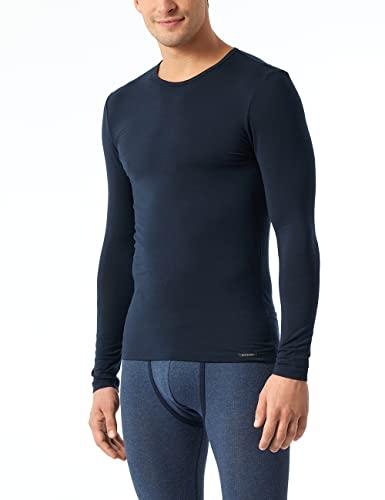 Schiesser Herren Long-sleeved Crew Neck Unterw sche, Dunkelblau, XL EU von Schiesser