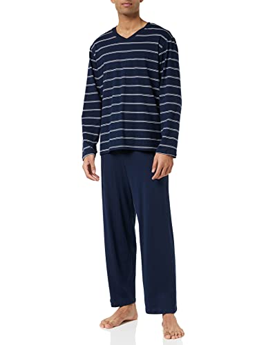 Schiesser Herren Schlafanzug lang - Nightwear Set, Dunkelblau_159622, 60 von Schiesser